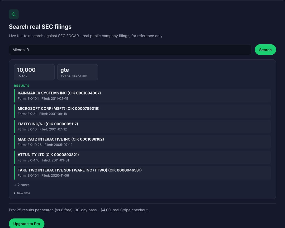 Search real SEC filings on mobcorp.cc
